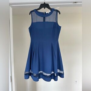 Blue Mesh Mini Dress - Size Small